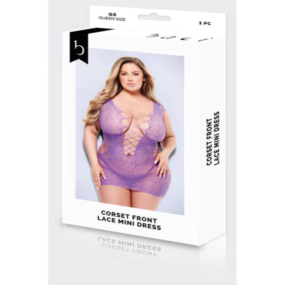 Baci Corset Front Lace Womens Intimate Mini Dress Queen Bustiers and Corsets