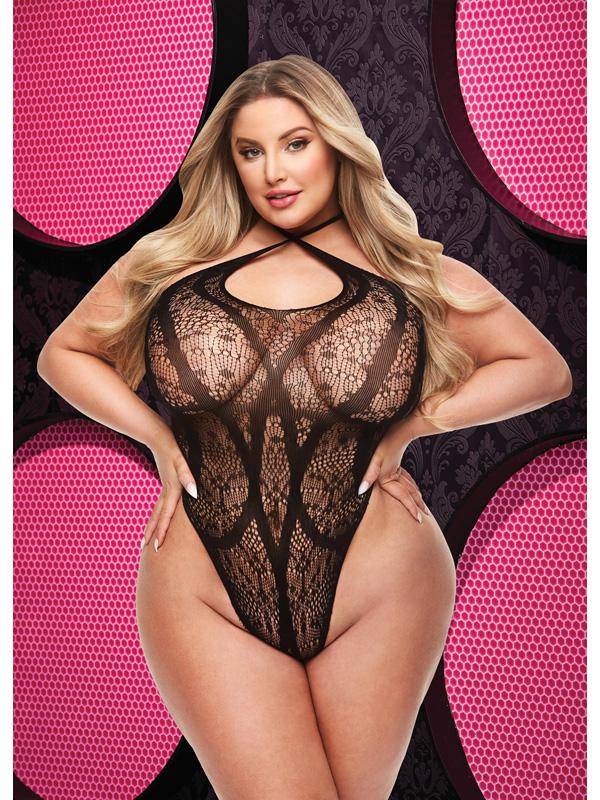 Lapdance Lingerie Criss Cross Lace Teddy Queen Black Teddies and Bodysuits