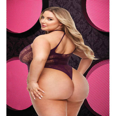 Lapdance Lingerie Criss Cross Lacey Womens Teddy Purple - Teddies and Bodysuits