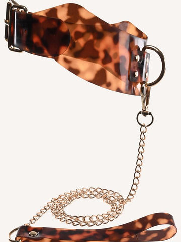 Sportsheets Amber Adjustable Collar with Leash - Collars and Leads