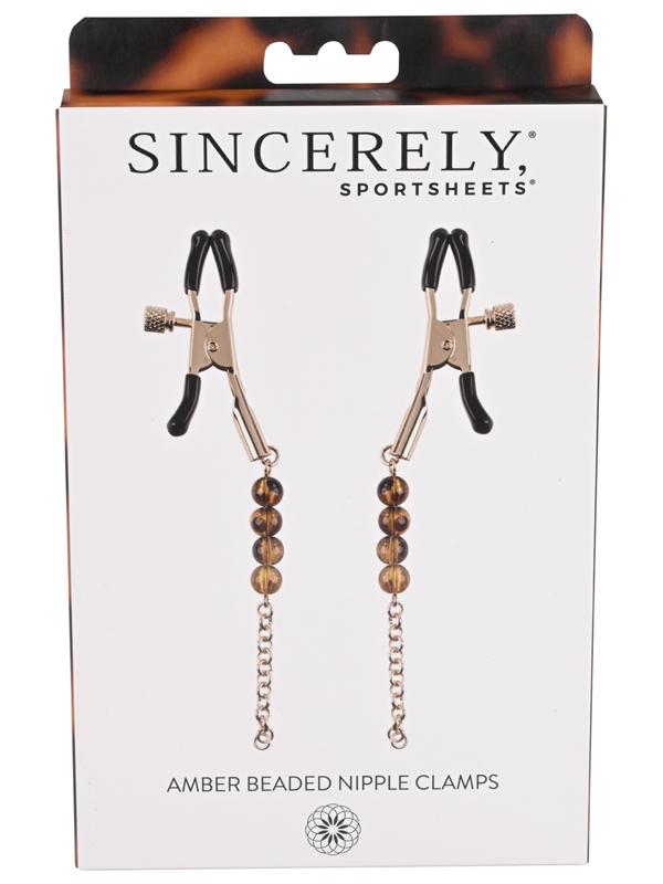 Sportsheets Amber Beaded Nipple Clamps Nipple and Clit Clamps