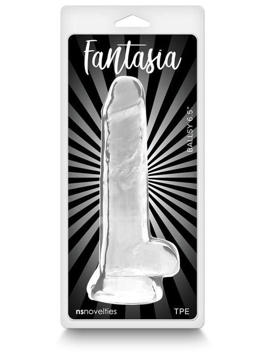 NS Novelties Fantasia Ballsy 6.5 Inch Dildo Clear - Realistic Dildos