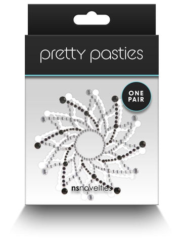 NS Novelties Pretty Pasties Charm I Nipple Cover Black - Breast and Nipple Toys