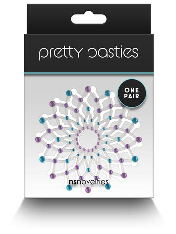 NS Novelties Pretty Pasties Charm II Nipple Cover Blue - Breast and Nipple Toys