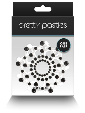 NS Novelties Pretty Pasties Charm III Nipple Cover Black - Breast and Nipple Toys