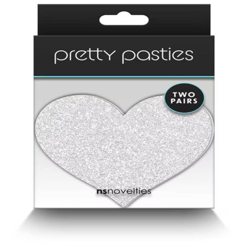NS Novelties Pretty Glitter Hearts Shape Nipple Pasties 2 Pair - Breast and Nipple Toys
