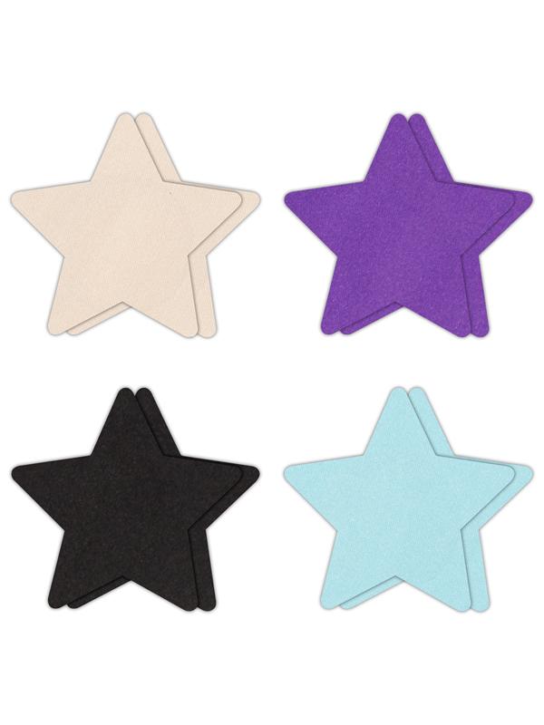 NS Novelties Pretty Pasties Star I Assorted Nipple Cover 4 Pairs Breast and Nipple Toys