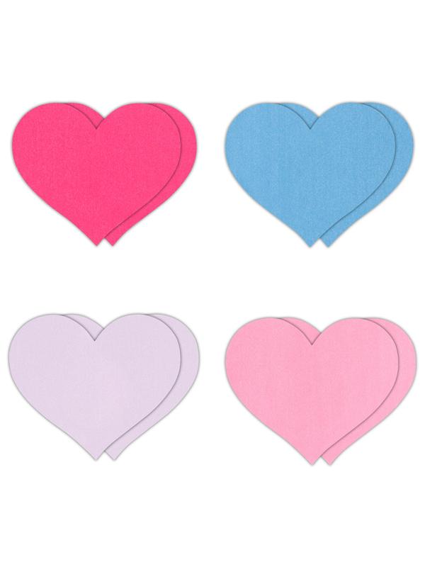 NS Novelties Pretty Pasties Heart II Assorted Nipple Cover 4 Pairs Breast and Nipple Toys