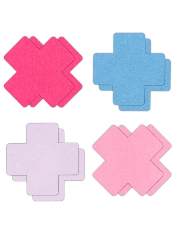 NS Novelties Pretty Pasties Cross II Assorted Nipple Cover 4 Pairs Breast and Nipple Toys