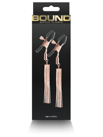 NS Novelties Bound Nipple Clamps D2 Rose Gold - Nipple and Clit Clamps