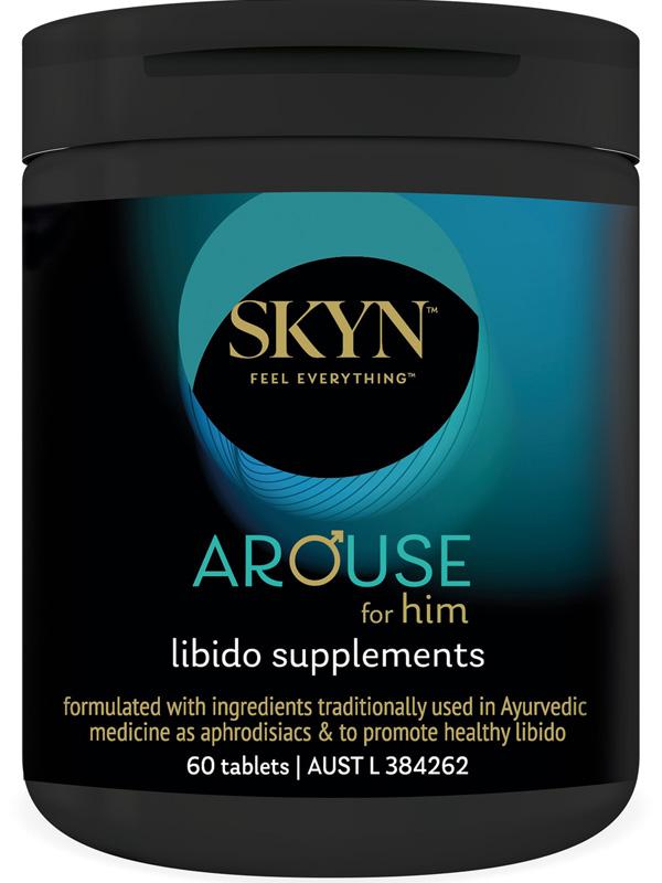 SKYN Arouse For Him Libido Supplements 60 Tablets Delay and Excite Sprays