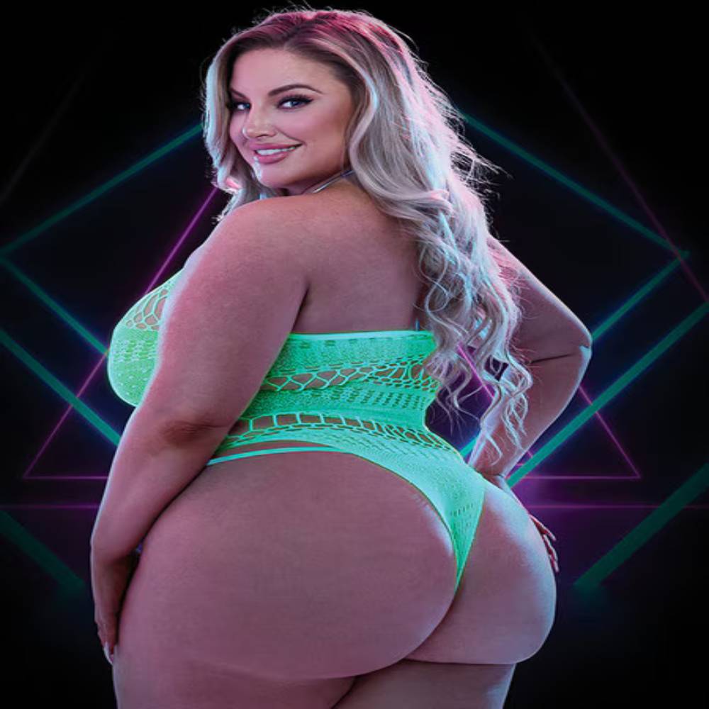 Lapdance Lingerie Glow In The Dark Teddy with Halter Neck Teddies and Bodysuits