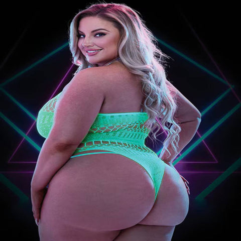 Lapdance Lingerie Glow In The Dark Teddy with Halter Neck - Teddies and Bodysuits