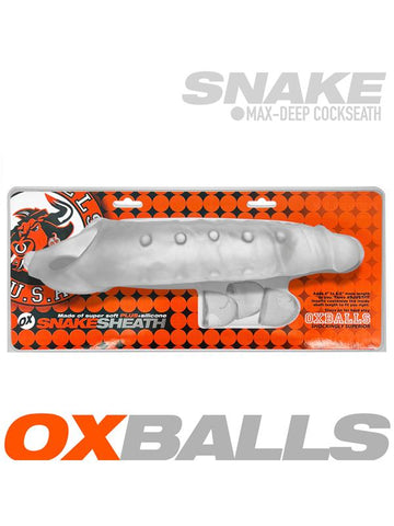 OxBalls Snake Deep Reacher Male Cocksheath Clear Ice - Penis Sleeves and Extenders