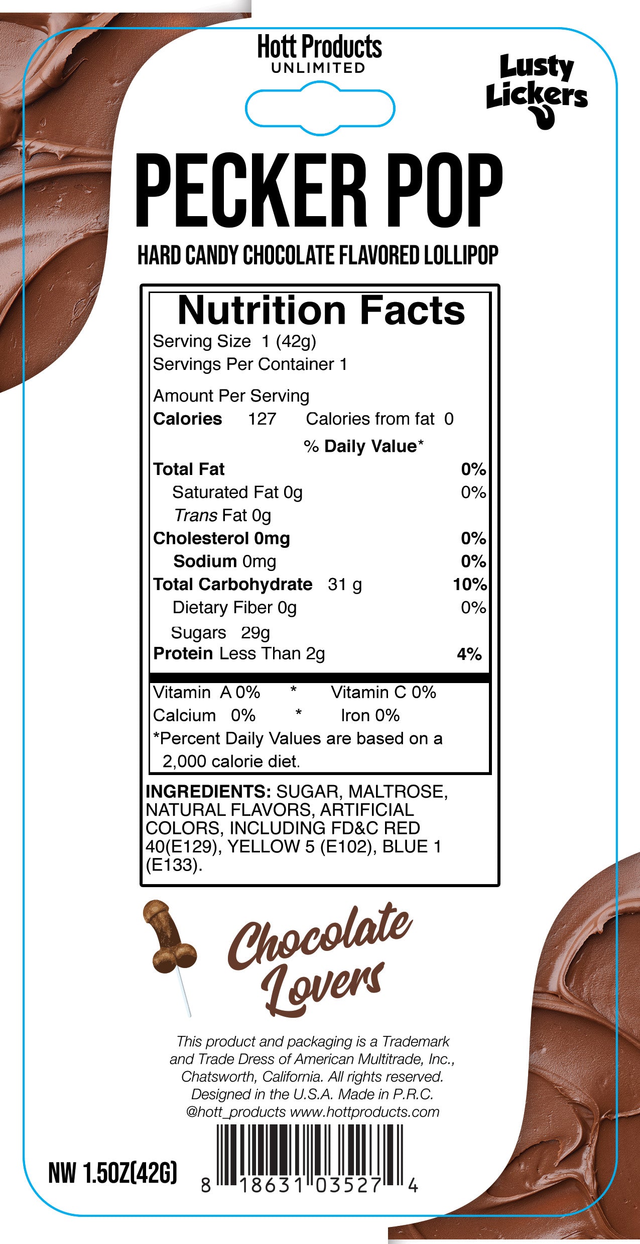 Hott Products Lusty Lickers Pecker Shaped Pop Candy Party Gifts and Novelties