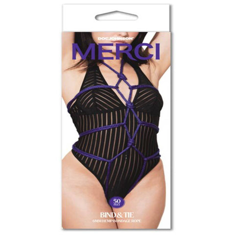 Kink Merci Bind and Tie 6mm Hemp Bondage Play Rope 50 Feet - Cuffs and Restraints