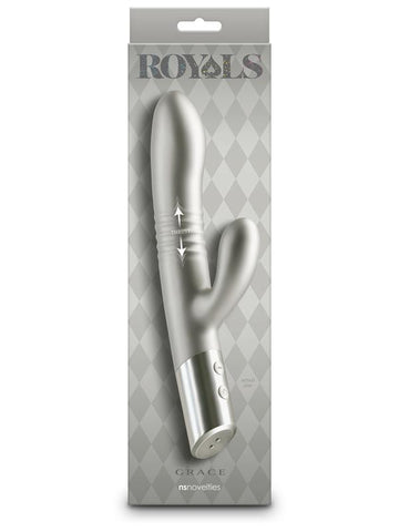 NS Novelties Royals Grace Recharable Rabbit Vibrator Metallic Champagne - Rabbit Vibrators