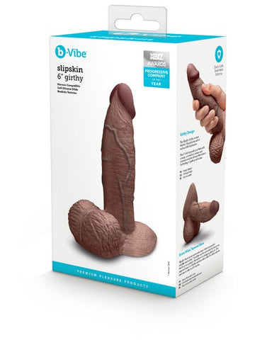 B-Vibe Slipskin Girthy 6 Inch Realistic Silicone Dildo - Realistic Dildos