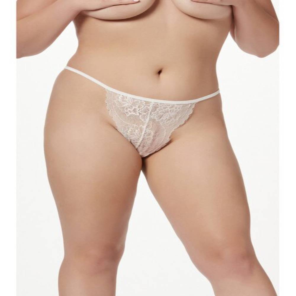 Seven Til Midnight Single Thong Panty With Pearl Back Detail White G-Strings, Panties and Shorts