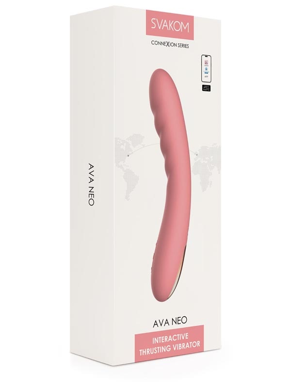 Svakom Ava Neo Interactive Thrusting G Spot Vibrator Peach G-Spot Vibrators