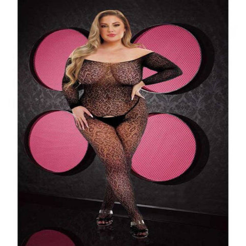 Lapdance Lingerie Long Sleeve Lace Bodystocking Black - Body Stockings