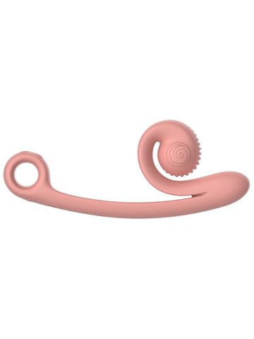Snail Vibe Curve Rechargeable Dual Vibrator Peachy Pink - Rabbit Vibrators