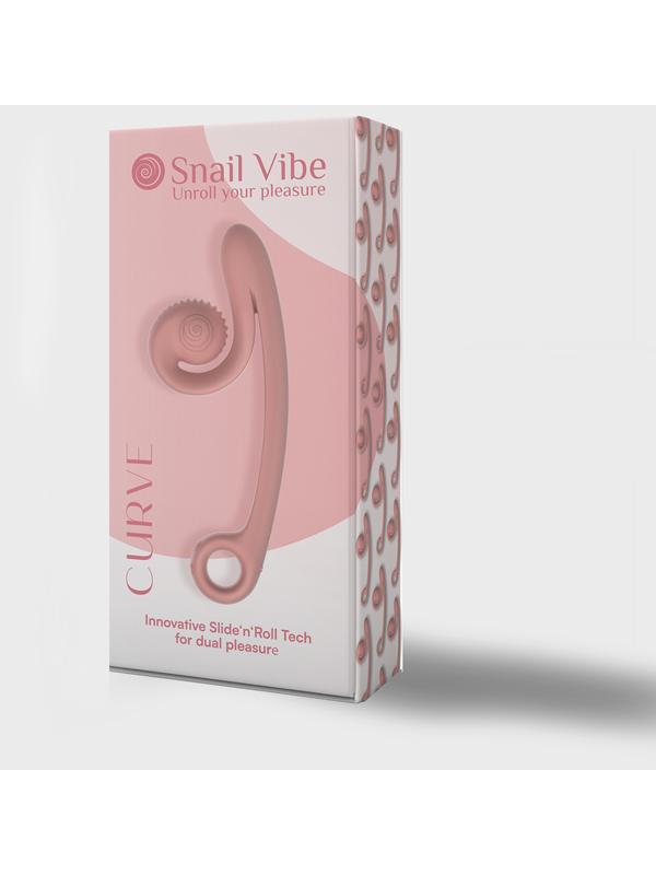 Snail Vibe Curve Rechargeable Dual Vibrator Peachy Pink Rabbit Vibrators