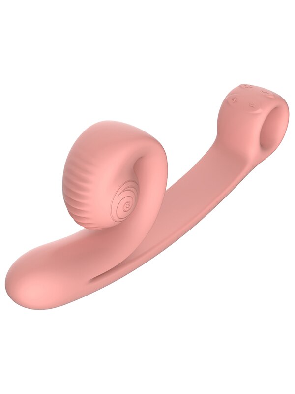 Snail Vibe Curve Rechargeable Dual Vibrator Peachy Pink Rabbit Vibrators