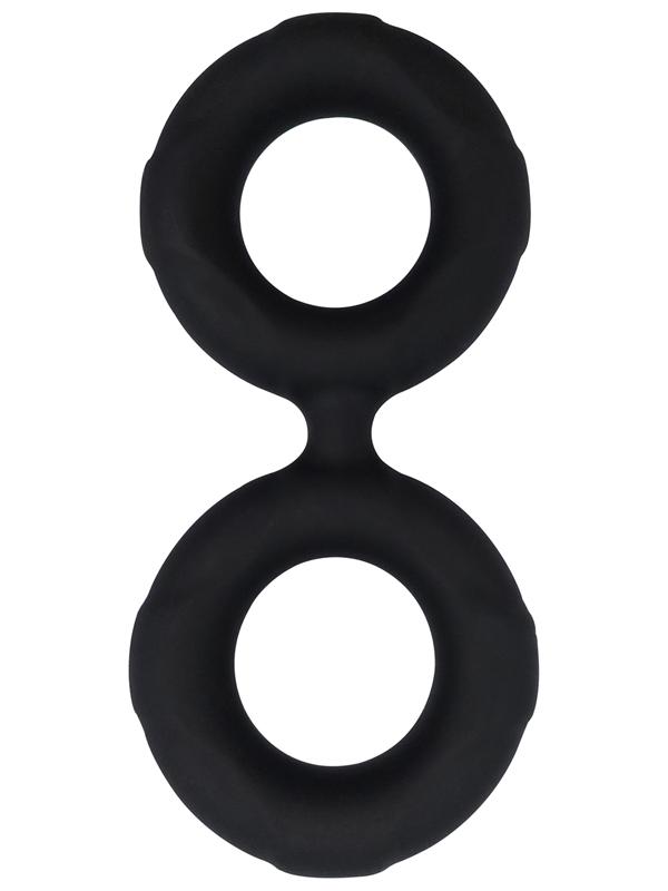 Playful Nero Liquid Silicone Connected Cock Ring Silicone Cock Rings