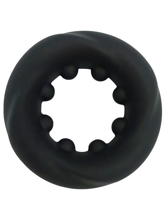 Playful Nero Liquid Silicone Nubbed Cock Ring - Silicone Cock Rings