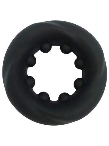 Playful Nero Liquid Silicone Nubbed Cock Ring - Silicone Cock Rings