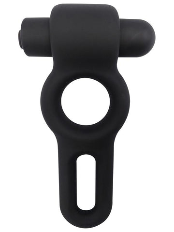 Playful Nero Liquid Silicone Vibe Dual Cock Ring - Silicone Cock Rings