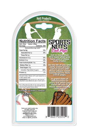 Hott Products Sports Nuts Cock Pop Dick Shaped Edible Candy - Party Gifts and Novelties