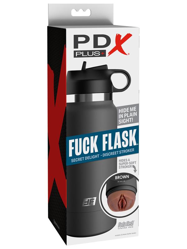 PDX Plus Fuck Flask Secret Delight Discreet Mens Stroker Grey Bottle Brown Masturbators and Strokers