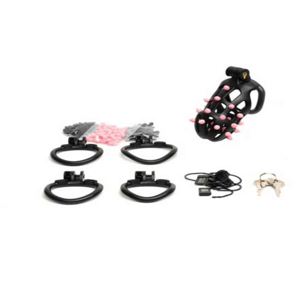 Sport Fucker FlexiSpike by CellMate Male Chastity Device Black/Pink Male Chastity