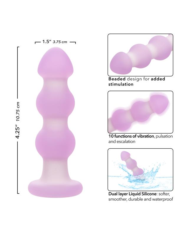 California Exotics Lavender Haze Beaded Vibrating Anal Probe Butt Plugs