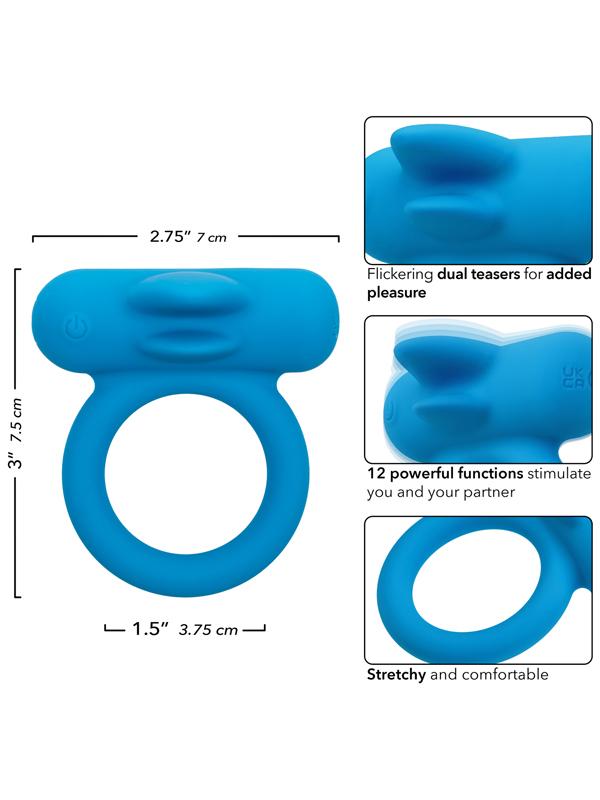 California Exotics Silicone Rechargeable Double Trouble Cock Ring Vibrating Cock Rings