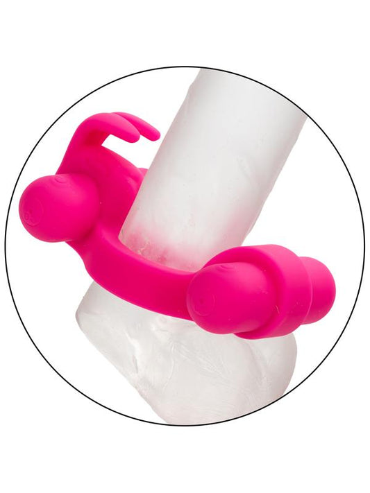 California Exotics Silicone Rechargeable Rockin Rabbit Penis Ring - Vibrating Cock Rings