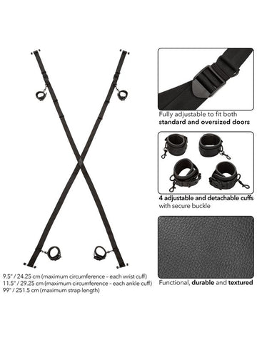 California Exotics Nocturnal Collection Over The Door Cross BDSM Restraints - Spreaders and Hangers