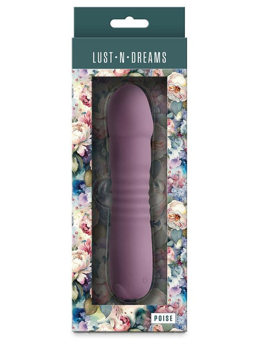 NS Novelties Lust-n-Dreams Poise Vibrating Dildo Mauve - Vibrating Dildos