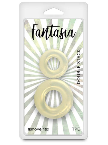 NS Novelties Fantasia Double Stack Cock Rings Set Amber - Cock Ring Sets