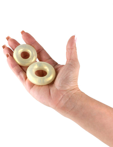 NS Novelties Fantasia Double Stack Cock Rings Set Amber - Cock Ring Sets
