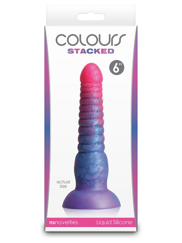 Colours Stacked 6 Inch Realistic Dildo Pink/Blue - Realistic Dildos