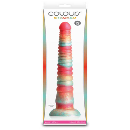 NS Novelties Colours Stacked 12 Inch Silicone Dildo Realistic Dildos
