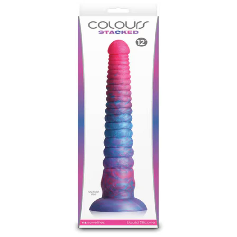 NS Novelties Colours Stacked 12 Inch Silicone Dildo Realistic Dildos