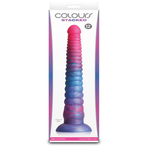 NS Novelties Colours Stacked 12 Inch Silicone Dildo - Realistic Dildos