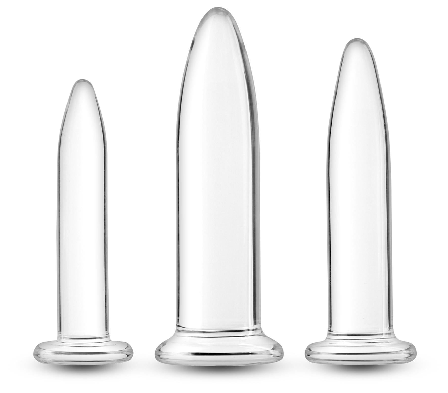 NS Novelties Crystal 3 Piece Anal Trainer Kit Clear Butt Plugs