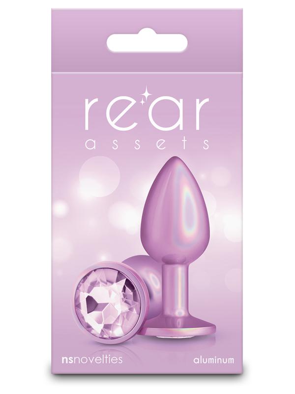 NS Novelties Rear Assets Iridescent Pink Butt Plug Butt Plugs