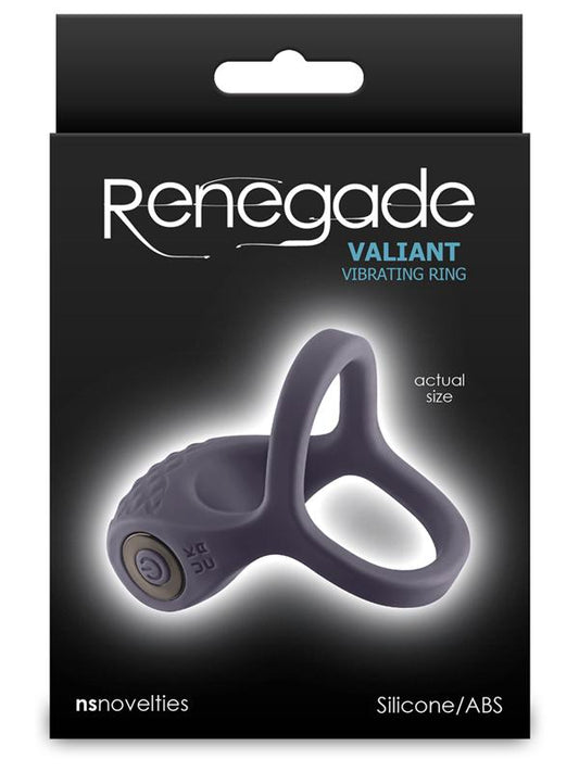 Renegade Valiant Rechargeable Mens Cock Ring Gray Vibrating Cock Rings