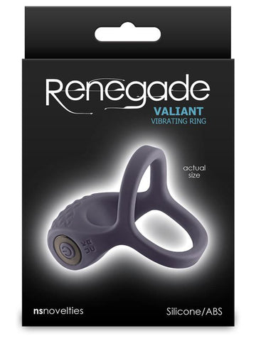 Renegade Valiant Rechargeable Mens Cock Ring Gray - Vibrating Cock Rings